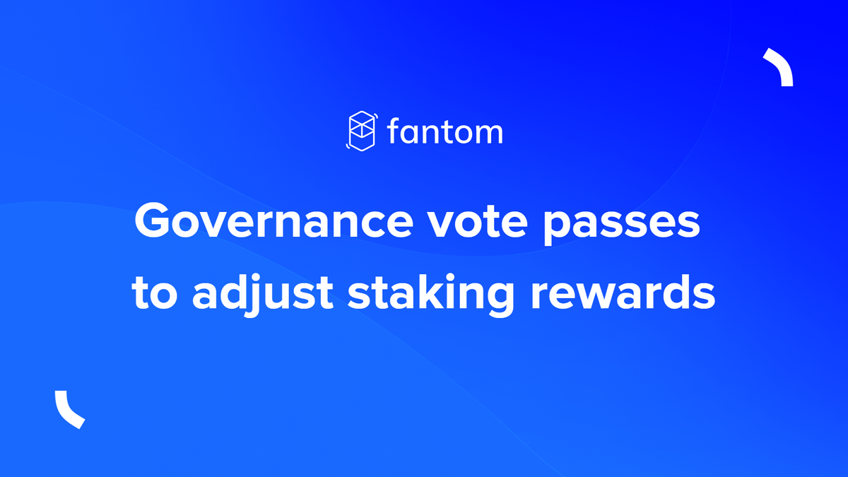 Governance vote passes to adjust staking rewards